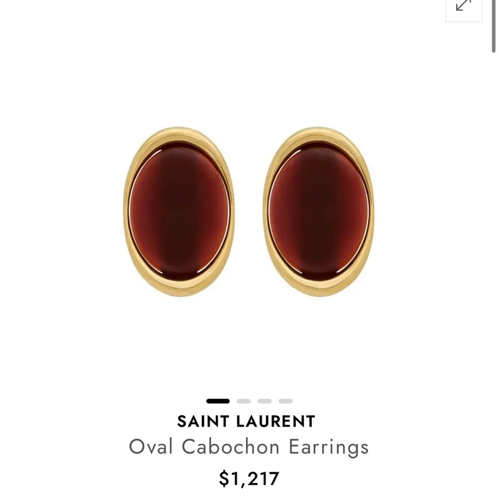 YSL Gold Oval Cabochon Earrings| Pre-Loved| | Studs |Saint Laurent